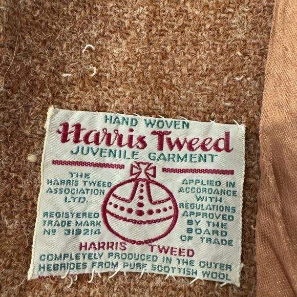 HARRODS CHILPRUFE Vintage 1950 Brown Hand Woven Harris Tweed Jacket Coat 18M - Picture 3 of 9